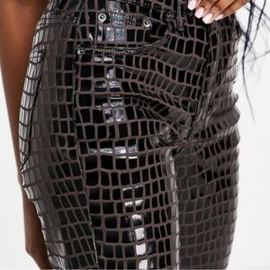 Topshop Straight Leg Faux Leather Pants